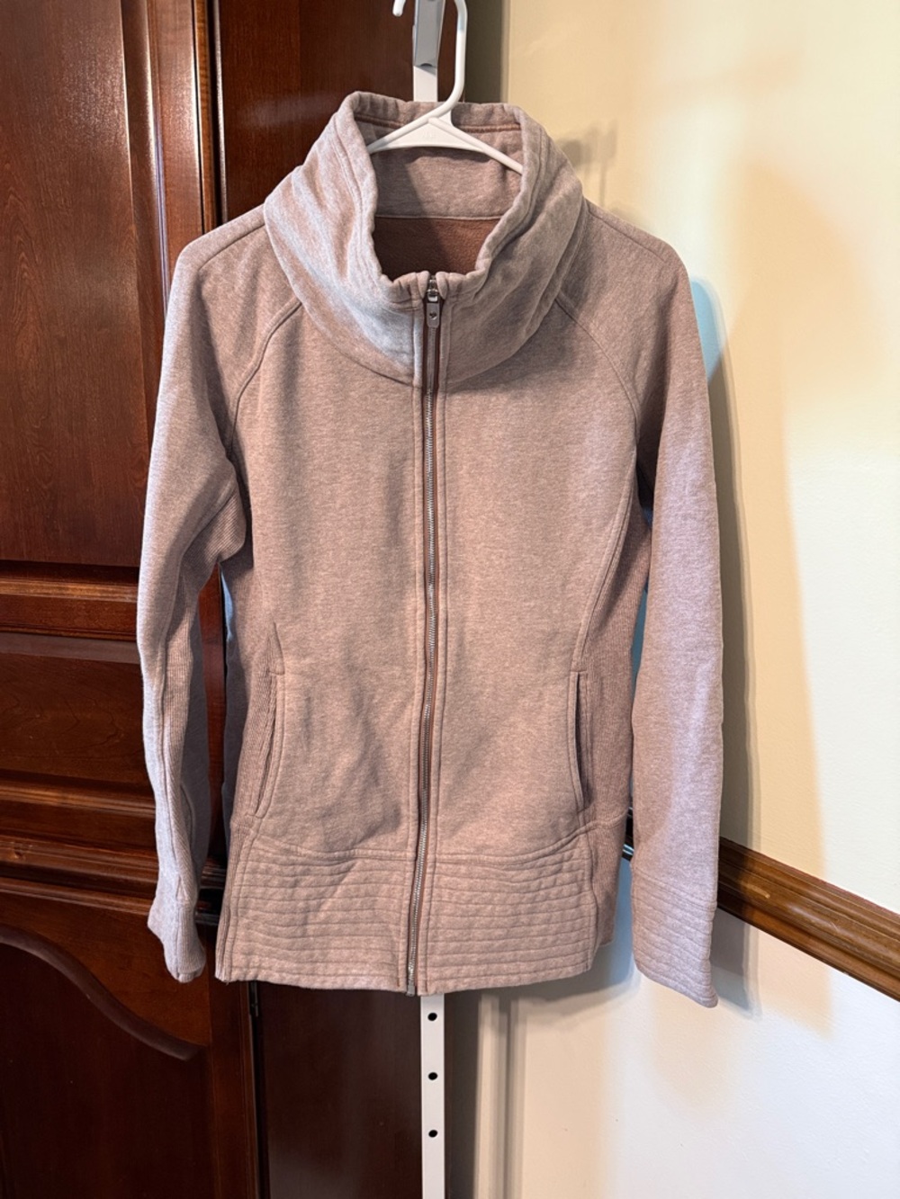 Lululemon Radiant Full Zip Jacket II Sz 10 Heathered Spanish Oak Cotton Fleece - Picture 2 of 7
